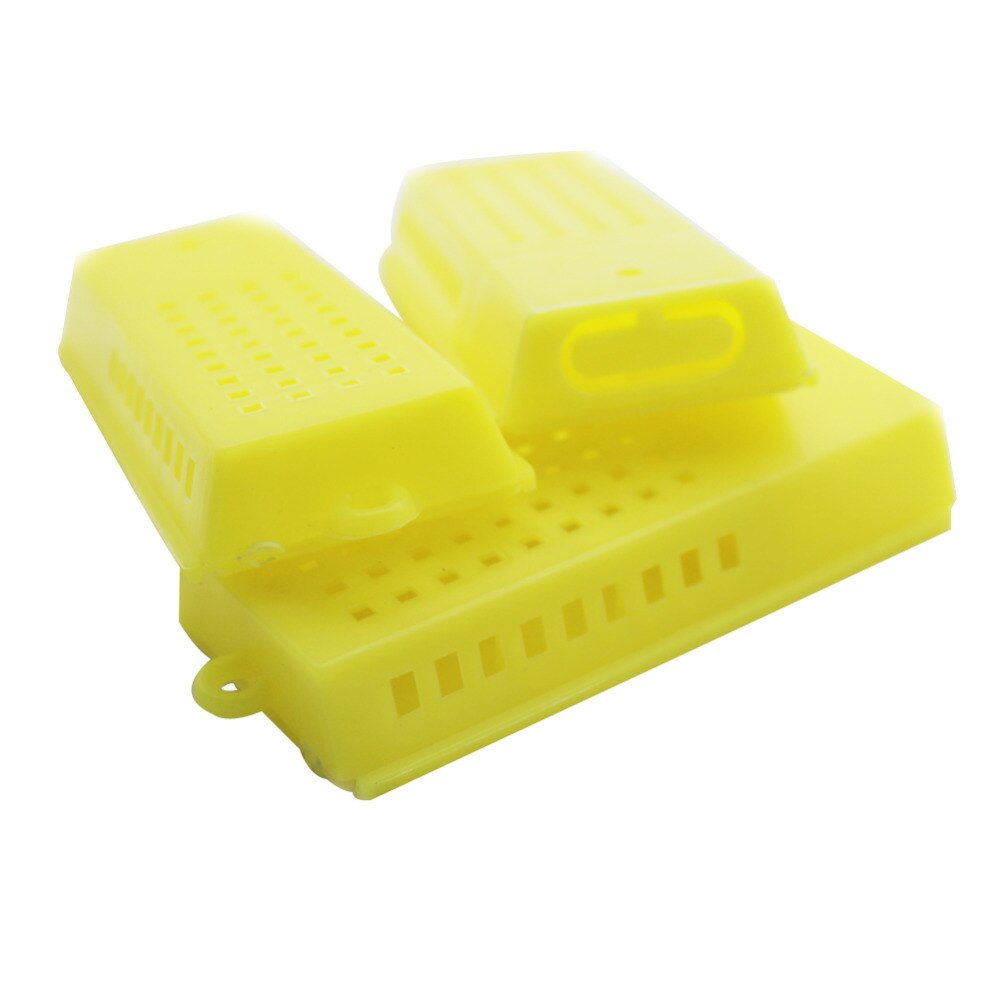 Jaulas de transporte para apicultura, sistema de cría de abejas alargadas, color amarillo, jaula de abejas reina, herramientas de 50 Uds.