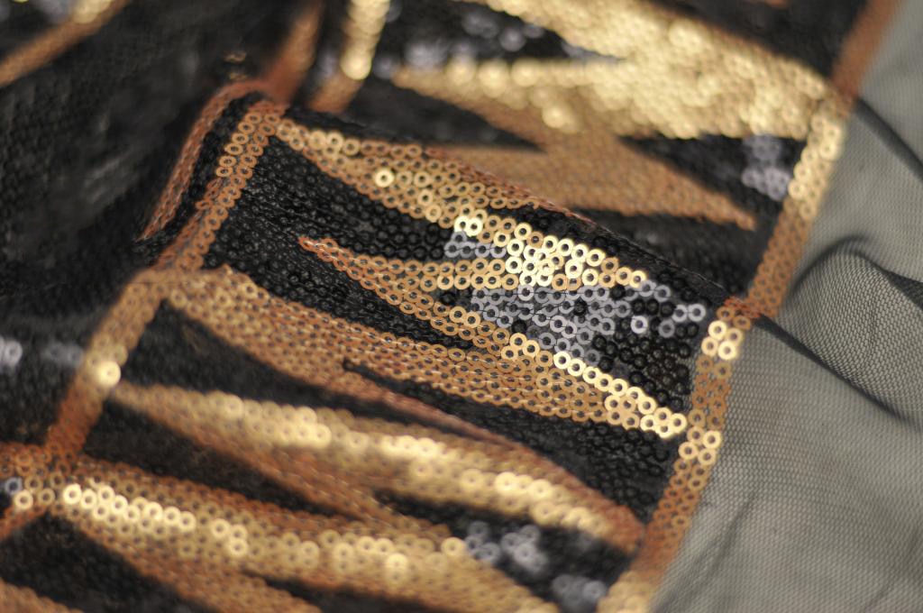 Haute couture pailletter stof egyptisk stil sort geometrisk tyl kjole aftenkjole gør-det-selv stof ss005 – Grandado