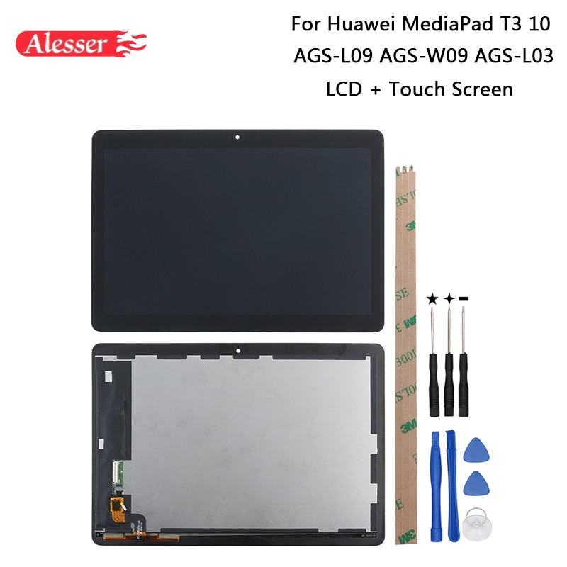 Alesser per Huawei MediaPad T3 10 AGS-L09 AGS-W09 AGS-L03 Schermo LCD E tocco schermo + Strumenti Adesivo per Huawei MediaPad t3 10