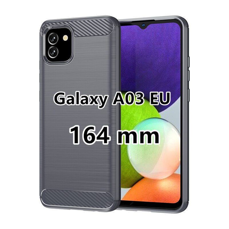 Voor Samsung Galaxy A03 Case Carbon Fiber Schokbestendig Siliconen Bumper Case Voor Samsung Galaxy A03 Cover Voor Samsung Galaxy A03: A03 EU-Gray