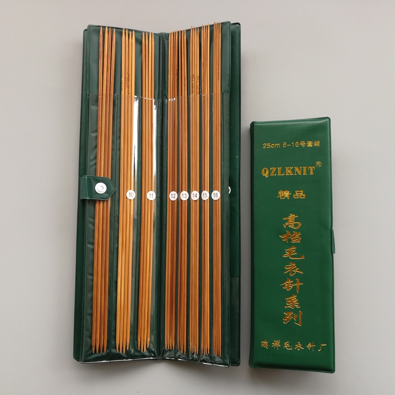 11 Sets 25 cm 36 cm Breinaalden Verkoolde Bamboe Breinaalden Trui Breien Bamboe Handvat Glad Craft Naald