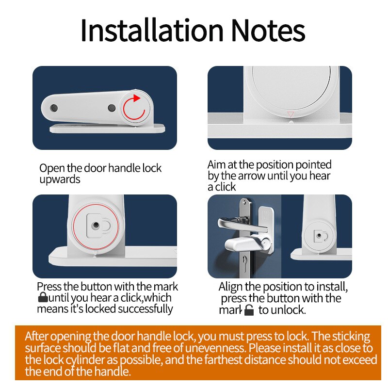 Safety Doors Handle Locks Prevent Pet and Kids Opening Door Protection Device Self-Adhesive Door Lever Lock for Home Universal