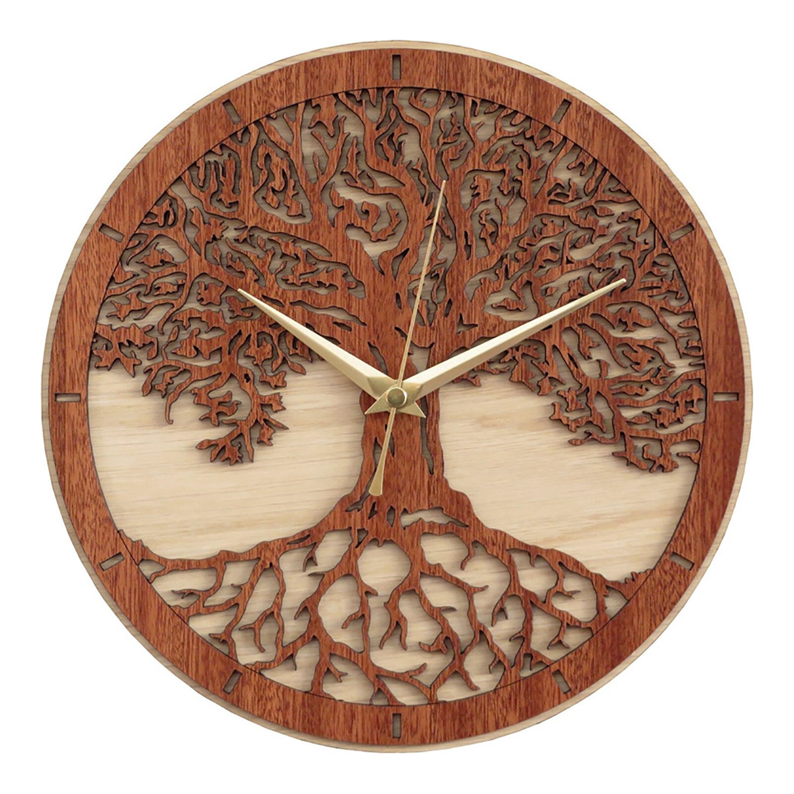 Tree Of Life Wall Art Wall Clock Sacred Tree Wood Wall Clock Green Life 3D Art Wall Clock Modern Wall Hanging Clock