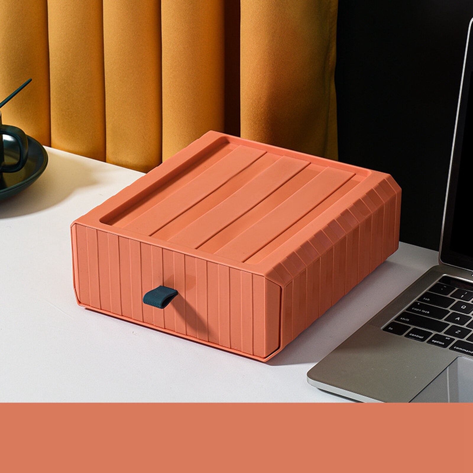 Multifunctional Drawer Storage Box Desktop Storage Organizer for Cosmetics Student Stationery Small Sundries: Orange