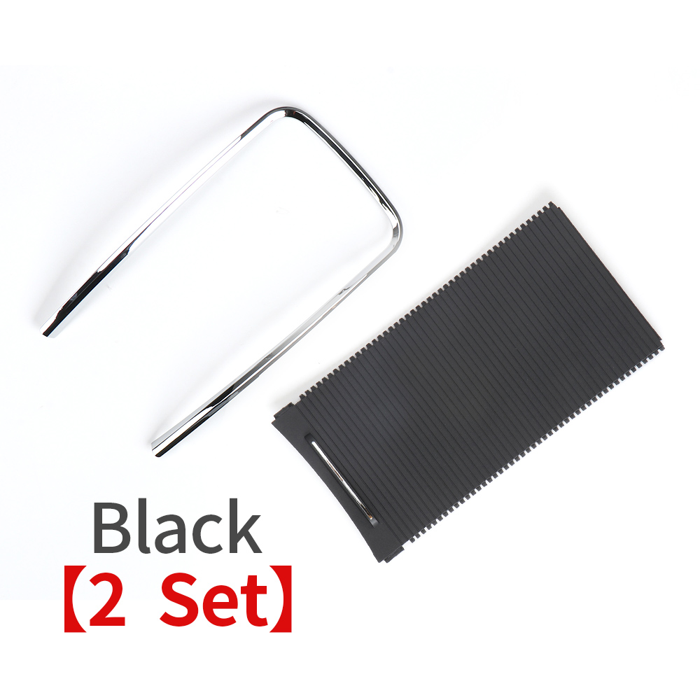 Persiana deslizante para coche Buick Lacrosse, Soporte para vasos, cubierta de persiana enrollable, caja de almacenamiento con reposabrazos, anillo embellecedor Chapado en tira,: Set  Black Sliver