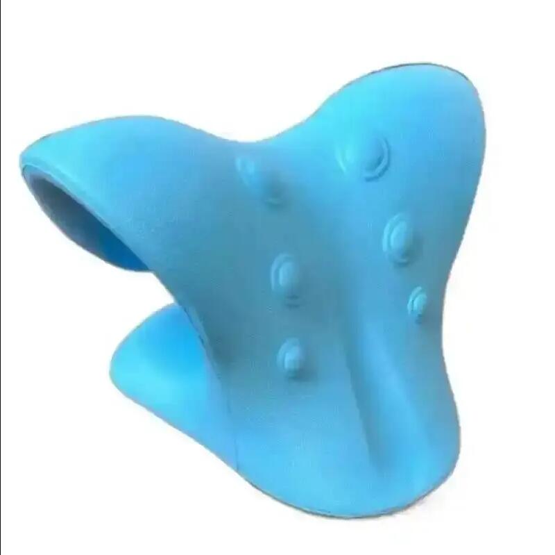 Almohada de masaje de columna Cervical, almohada en forma de U, almohada de masaje Cervical Shiatsu por gravedad, reparación de cuello y hombros, relajación del cuello: Azul