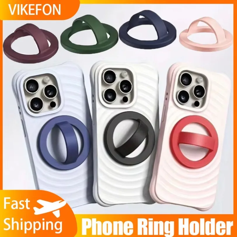 EWA MagOne 3e generatie [Compatibel met MagSafe] Telefoongreepstandaard met vingerriem, verwijderbare magnetische ringhouder kickstand lus, voor iPhone 16, 15, 14, 13, 12 Serie - (blauw