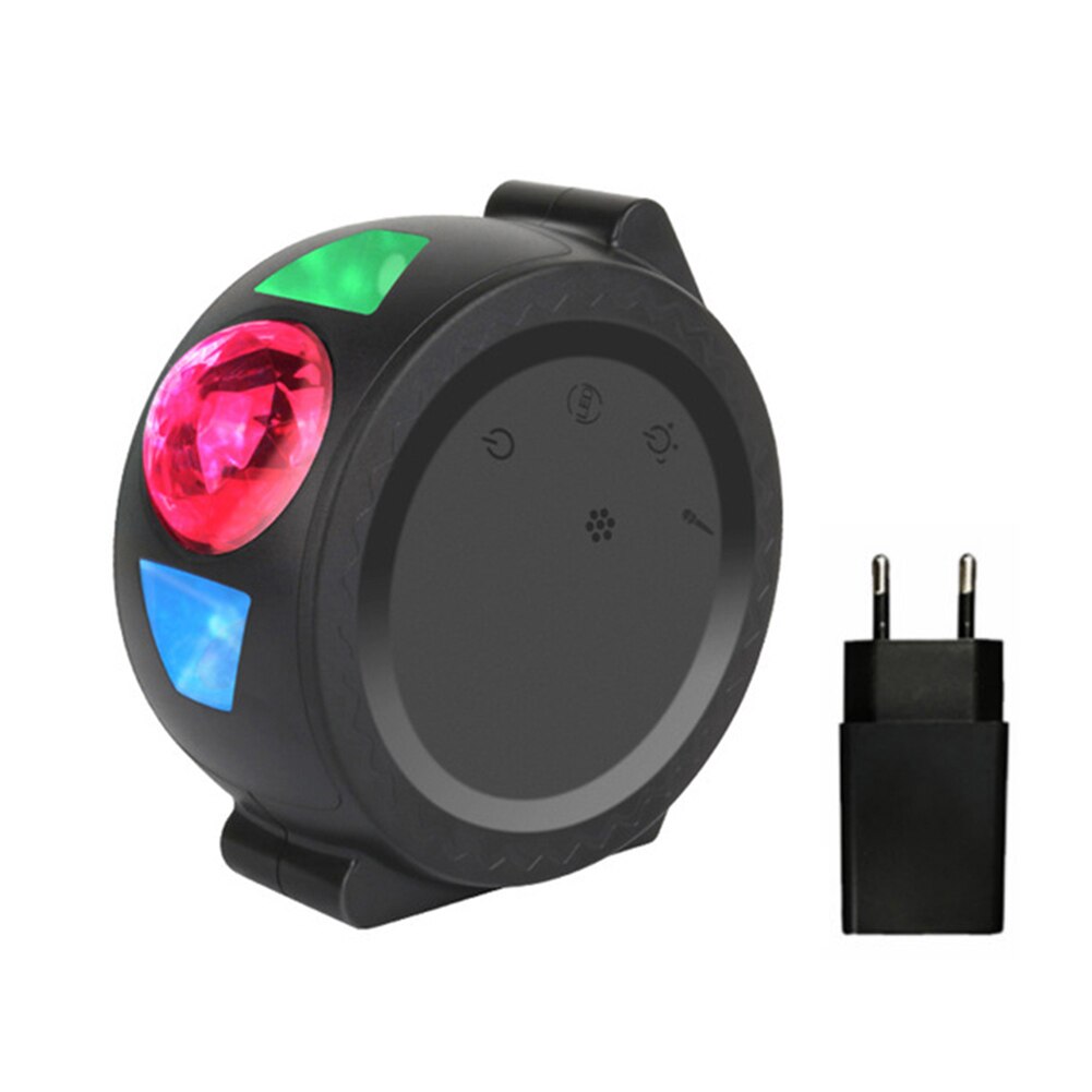 Projector Night Light 6 Color Starry Sky Projector Lamp USB Charging Projection Smart Night Light: EU plugBlack