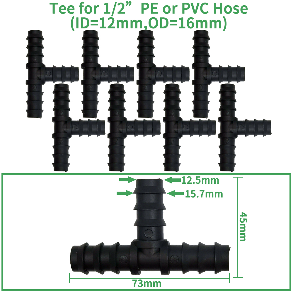 1/2 "1/4" Außengewinde anschluss an Widerhaken 16mm 20mm 25mm Pe Schlauch adapter T-Stück Winkel bogen Garten bewässerung Tropf bewässerungs system