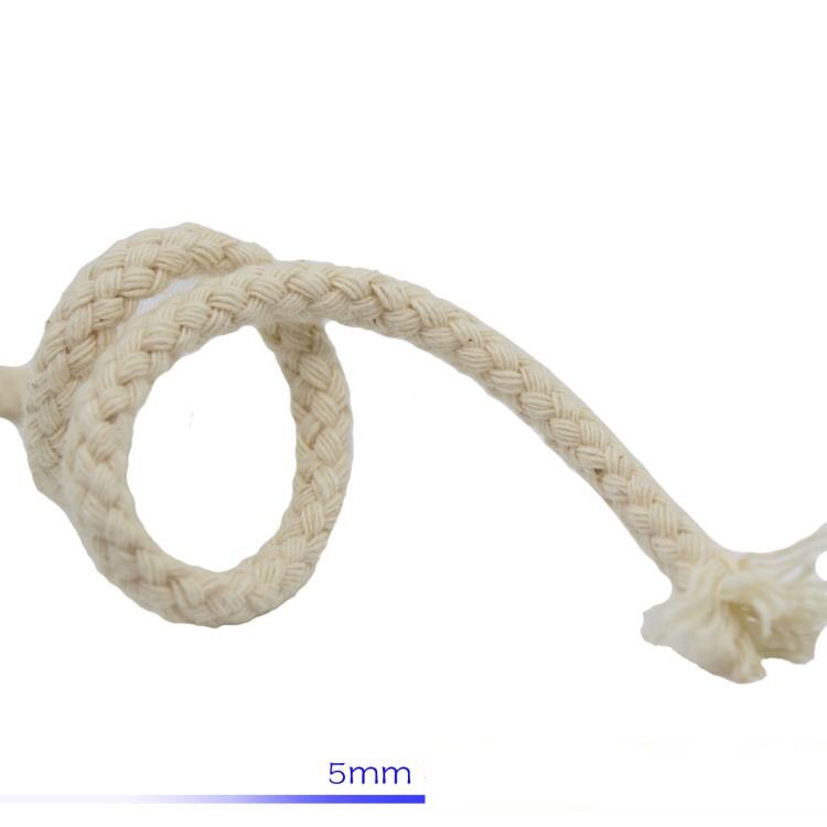 Reb snor 5mm*10m otte-strenget hul farvet bomuld macrame snor hvid rød sort special hvid reb ask håndlavet gør-det-selv reb: Naturhvid 5 mmx 10