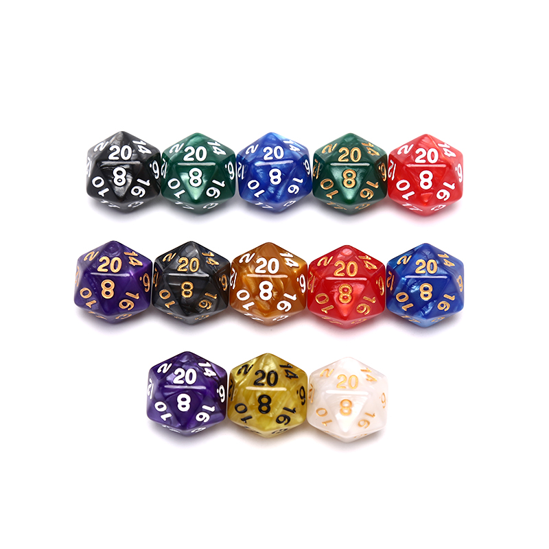 1PC Duurzaam Pearlized D20 Dobbelstenen Acryl 20 Zijdige Dobbelstenen voor Board Game
