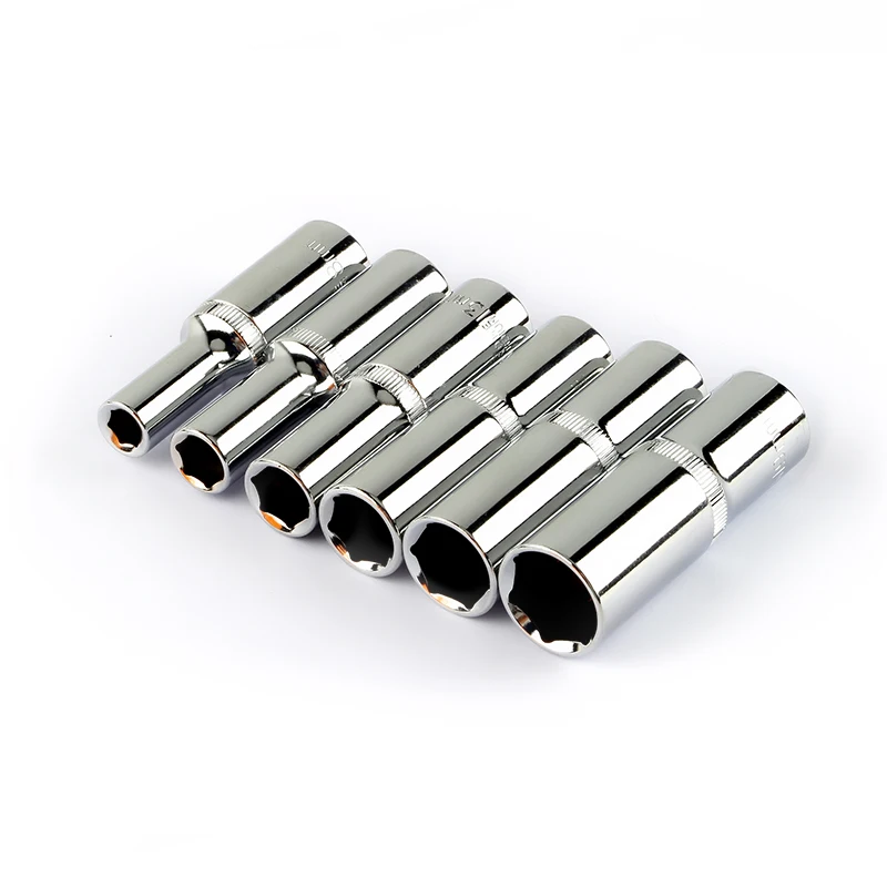 1Pcs 1/2" Inch Drive Long Hex Socket Head Deep Sockets 12.5mm Square Hole Machine Auto Repair Ratchet Wrench Tool 78mm Length