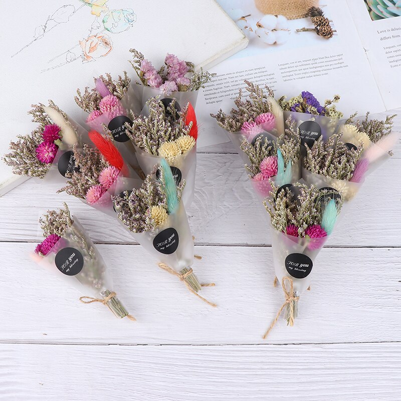 Tør blomst kunstigt krystalgræs til valentinsdag indretning mini buket gør det selv piger tørrede blomster fotografi rekvisit