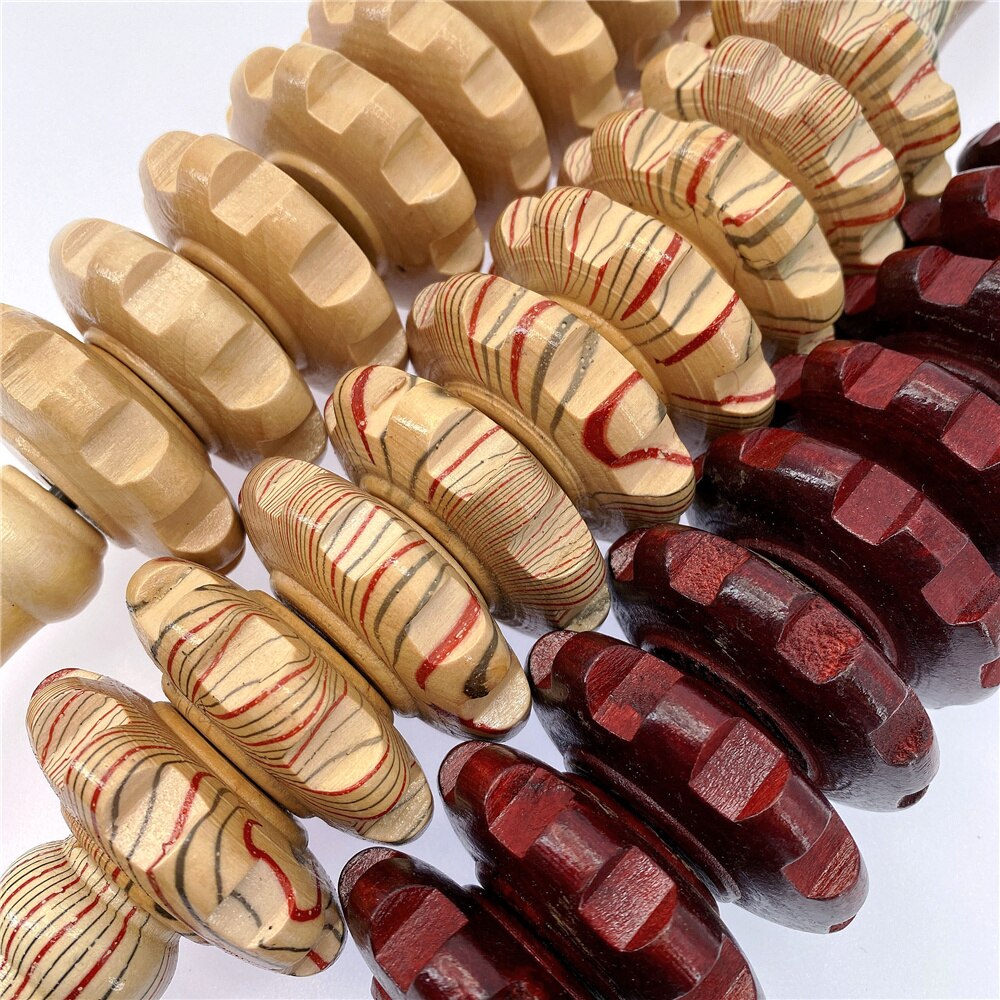 Masajeador de Abdomen de madera de 9 ruedas, rodillo de Fitness multifuncional, herramienta de relajación muscular, masaje de cintura anticelulitis para el cuerpo