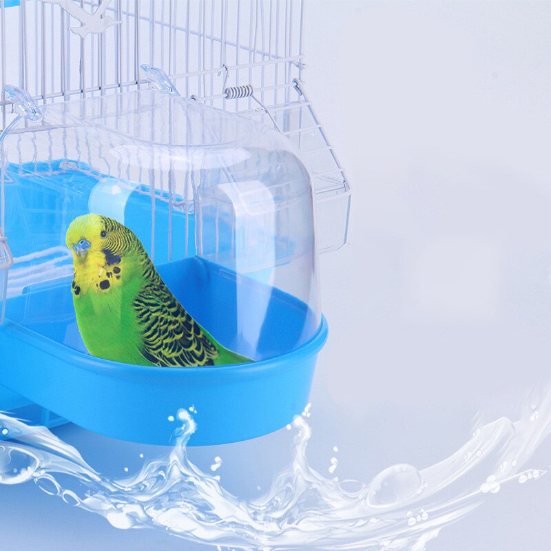 Pet Birds Parrot Hanging Bath Shower Bathtub Accessories Bird Feeder Box Supplies Canary Parakeet Pets Toys Plastic Simple