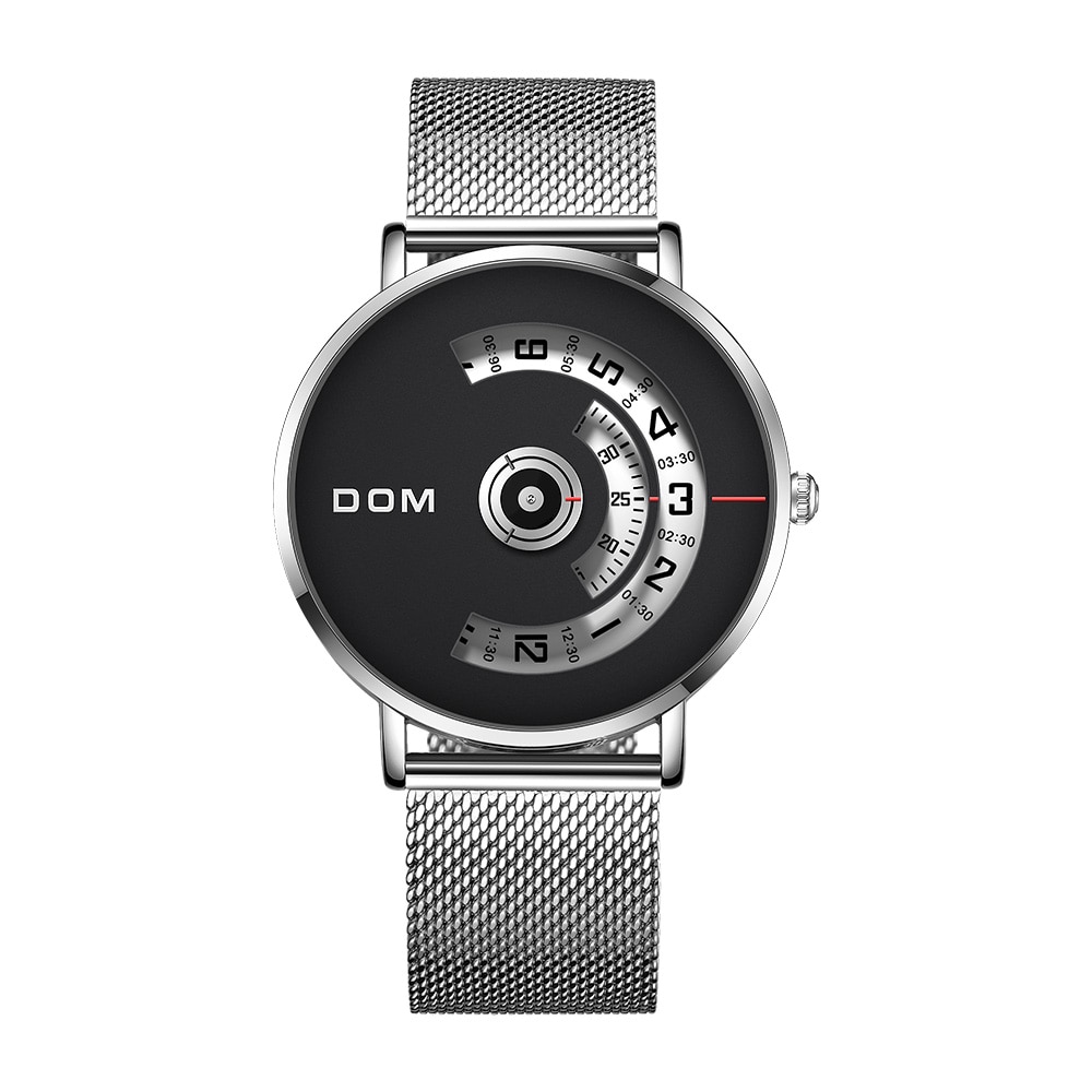 Reloj DOM para hombre, relojes deportivos casuales de superior para hombre, correa de malla de lujo, reloj de pulsera para hombre, reloj de pulsera resistente al agua a la , M-1303: M-1303D-1M7