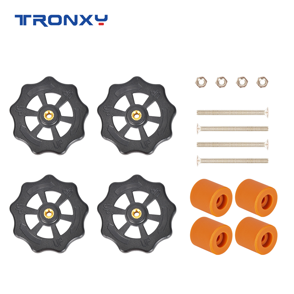 Tronxy M3 Hand Twist Leveling Nuts High Temperature Silicone Solid Spacer Bed Leveling Column 3D Printer Parts: 4Set Leveling kit