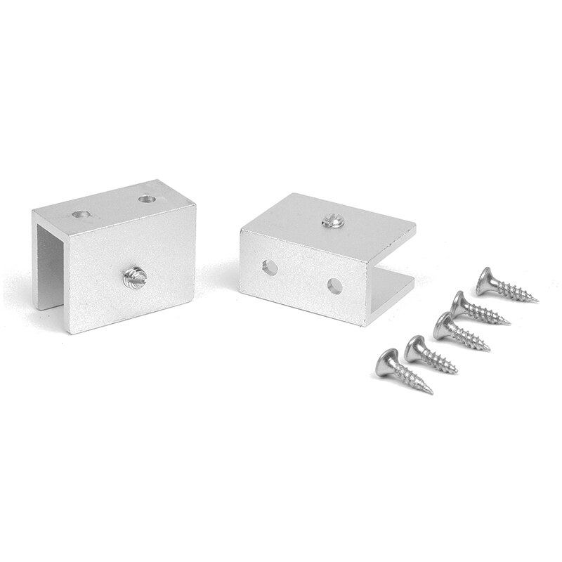 2Rectangular-Shape Glass Clamp Glass Shelf Clamp Clip w/ Screws