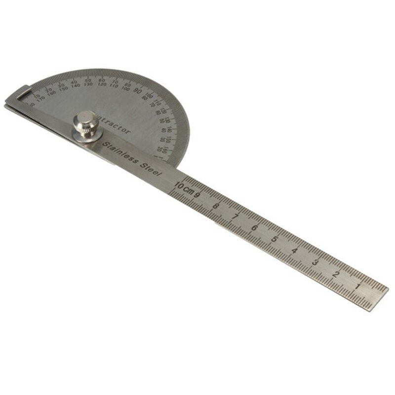 Rustfrit stål vinkelmåler vinkelsøger arm måling rundt hoved generelt værktøj håndværker lineal lineal maskinist goniometer værktøj