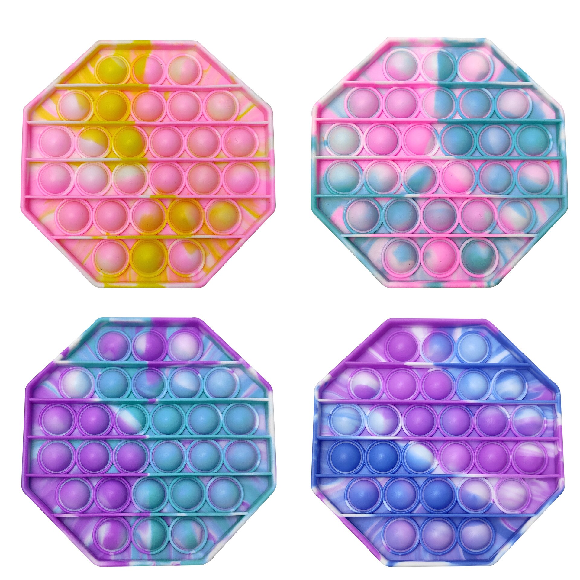 Rainbow Push Bubble Pops Fidget Sensory Toy for Autisim Special Needs Anti-stress Game Stress Relief Squishy Pops It Fidget Toys