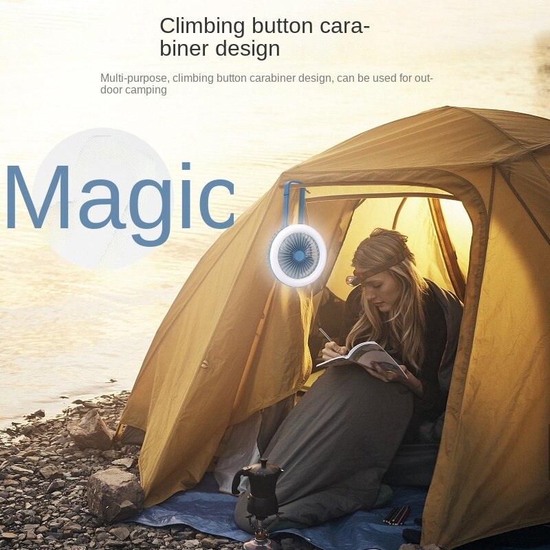 Przenośna klamra górska składany wentylator z diodą doprowadziło lampka nocna z USB ładowarka biurkowa mały wentylator kieszonkowy ścienny montaż sufitowy wentylator