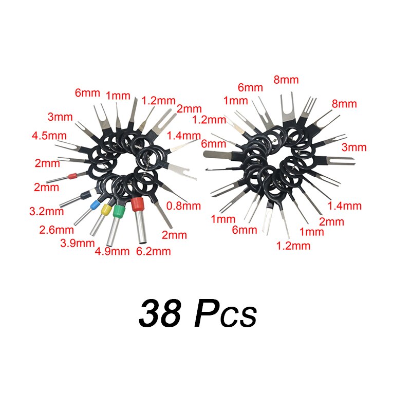 38/18/11/ 3 Pcs Car Terminal Removal Electrical Wiring Crimp Connector Pin Extractor Kit Car Electrico Repair Hand Tools