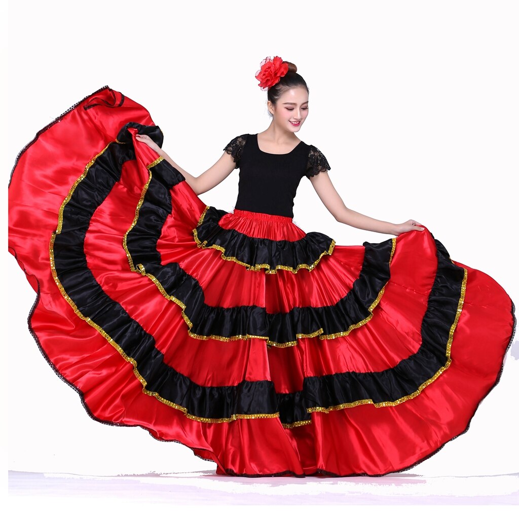 Aanvrager deze Reserveren Spaanse Dans Kostuums Flamenco Dans Rok Buikdans Rok Spaanse Flamenco  Cosume Stijldansen Jurk 540 – Grandado