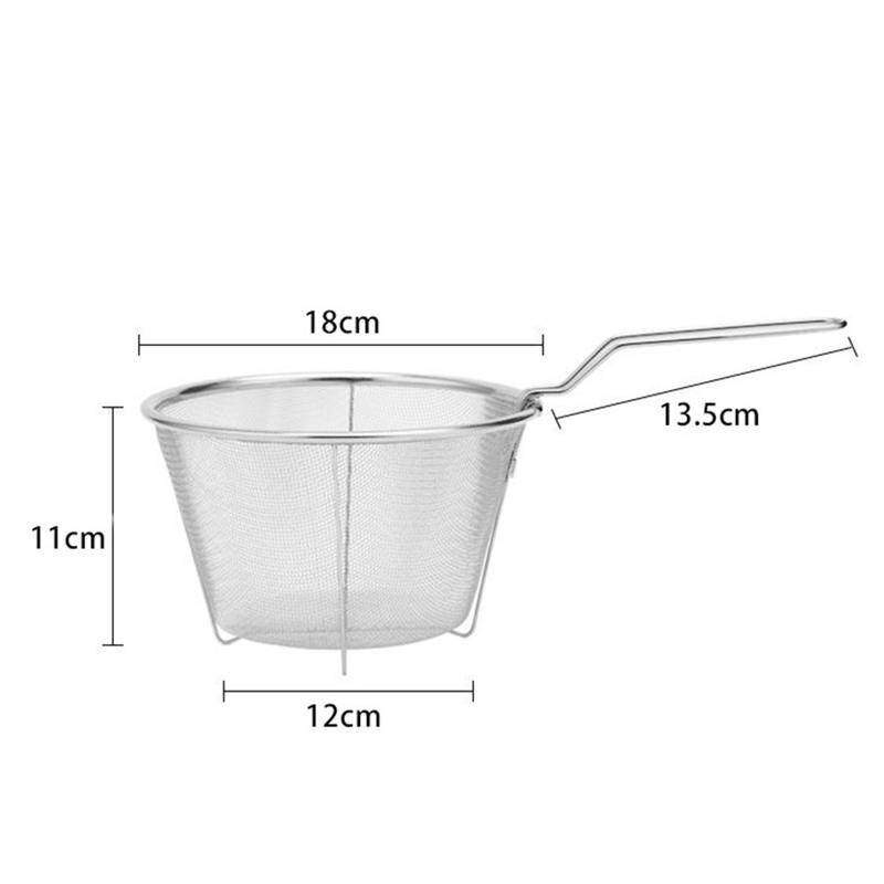 Stainless Steel Frying Basket Practical Folding Fried Basket Strainer Stainless Steel Frying Basket Collapsible Colander Fence