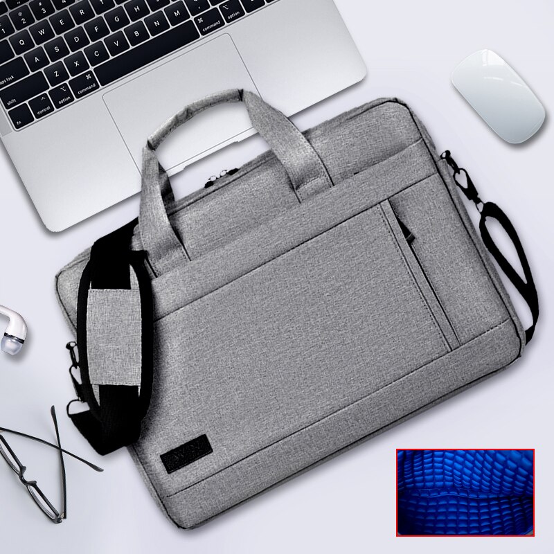 Lichte laptoptas heren 15.6 inch waterdichte oxford kantoor slanke notebooktas zakelijke handtas schouder laptoptas voor dames: Grijs