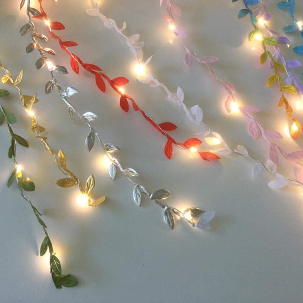 Fairy kleine bladeren slinger licht op batterijen led koperdraad kerstverlichting wieden feestdecoratie 2m/3m/5m/10m led string