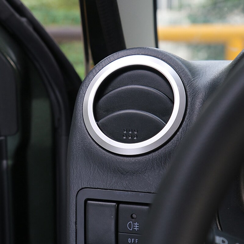 Aluminiumslegering ventilasjonsventil deksel listverk klimaanlegg dekorativ ringe ramme klistremerke til suzuki jimny: Sølv