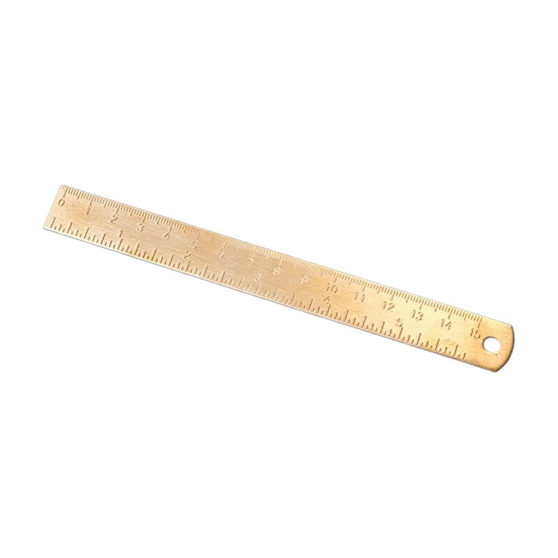 Math Geometry Tool Semicircle Drawing Protractor Ruler Straight Edge for student: Brass 15CM ruler
