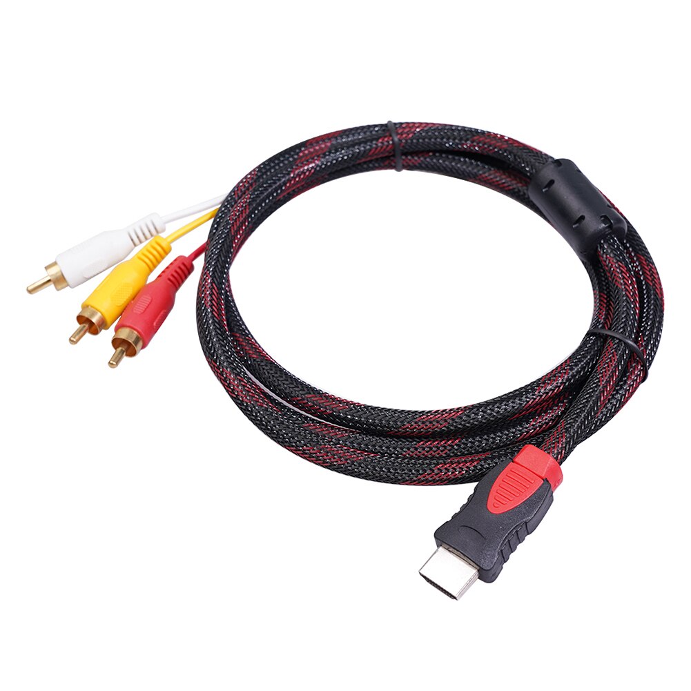 Hdmi-yhteensopiva rca-muuntimeen liitin 1.5m audio video kaapeli johto johto sovitin video audio kaapeli av johdon linjamuunnin