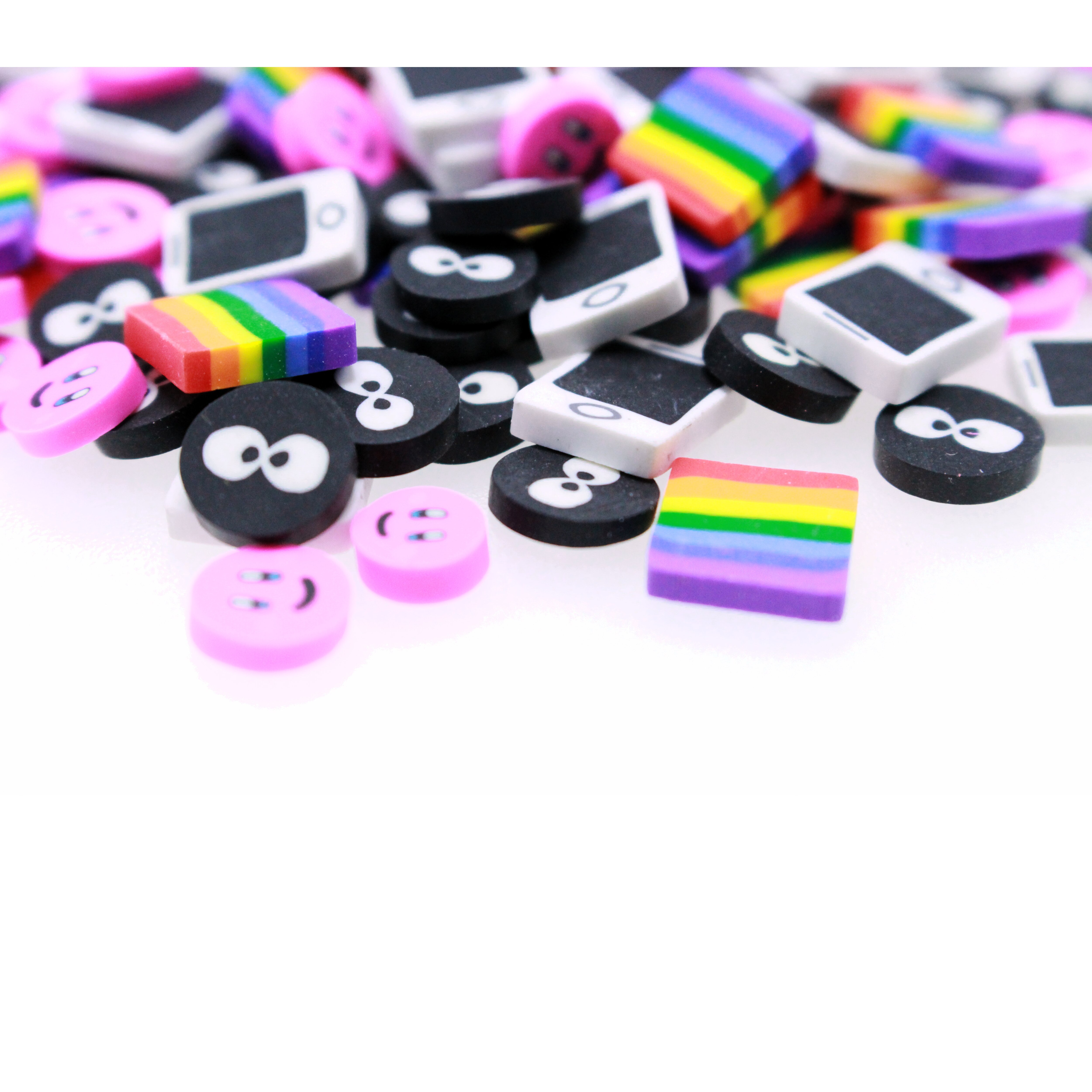 20g smile slime ler stykke regnbue polymer ler dryss gør-det-selv harpiks shaker charms ting smykker fyld telefon cover dekoration
