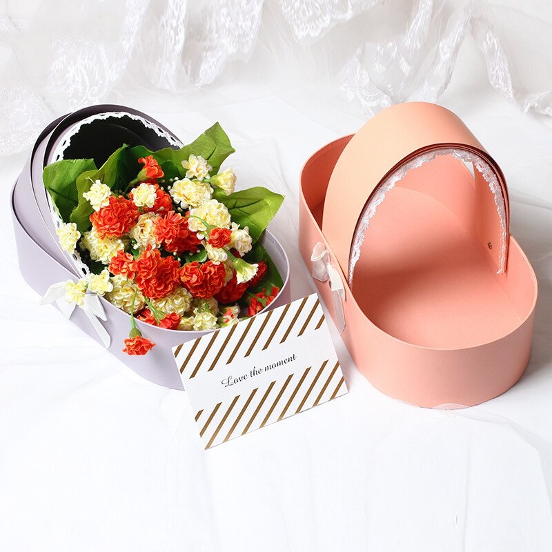 Caja de flores de cuna, Cajas de de cesta de arreglo de flores de rosas, cajas de embalaje de flores florales románticas, decoración para el hogar de boda