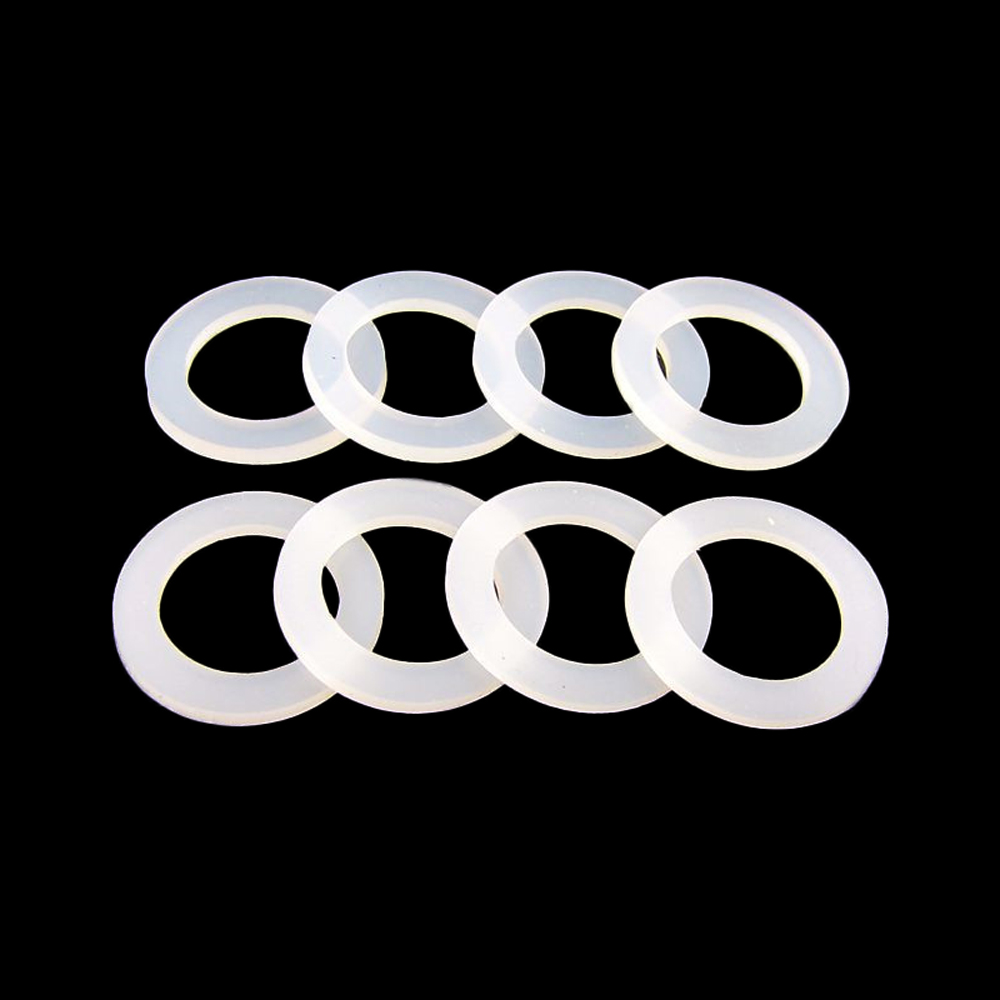 Juntas planas de goma de silicona de grado alimenticio, 10 piezas, 18mm diámetro exterior-40mm, juntas tóricas blancas de sellado
