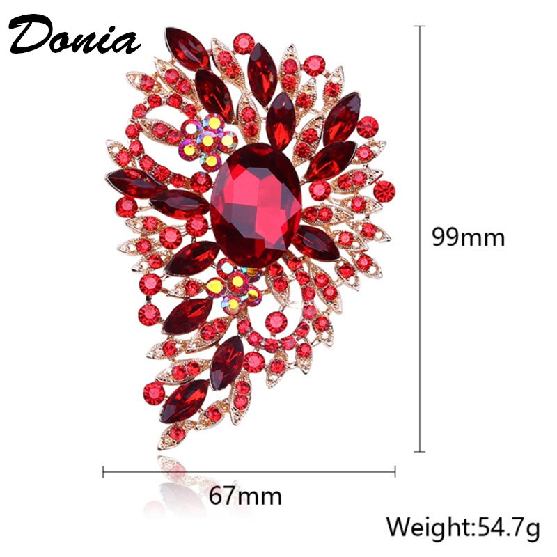 Donia Sieraden europa en de vs populaire broche kleur grote glazen broche kerst broche vrouwen kleding accessoires