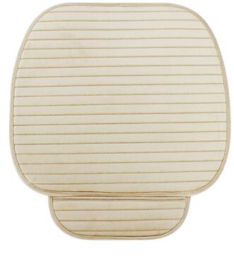 Car Seat Cover keep warm in winter Front/Rear Flocking cloth Cushion Breathable non slide Auto accessories Universal RU1 X35: beige front