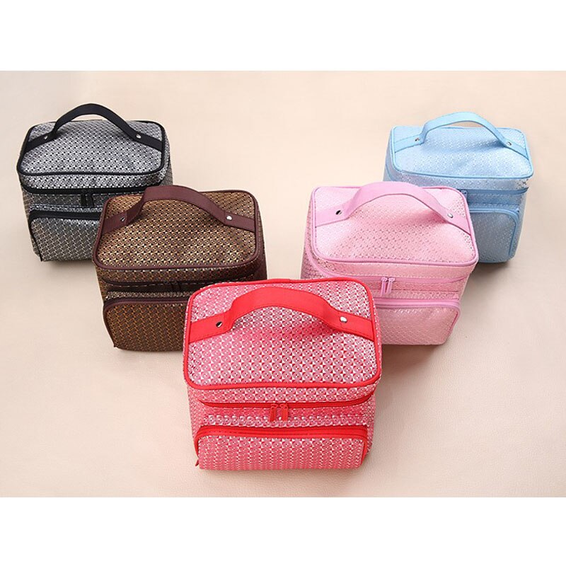 diamond lattice big cosmetic bag ladies waterproof bath products washing necessities travel agency cosmetic