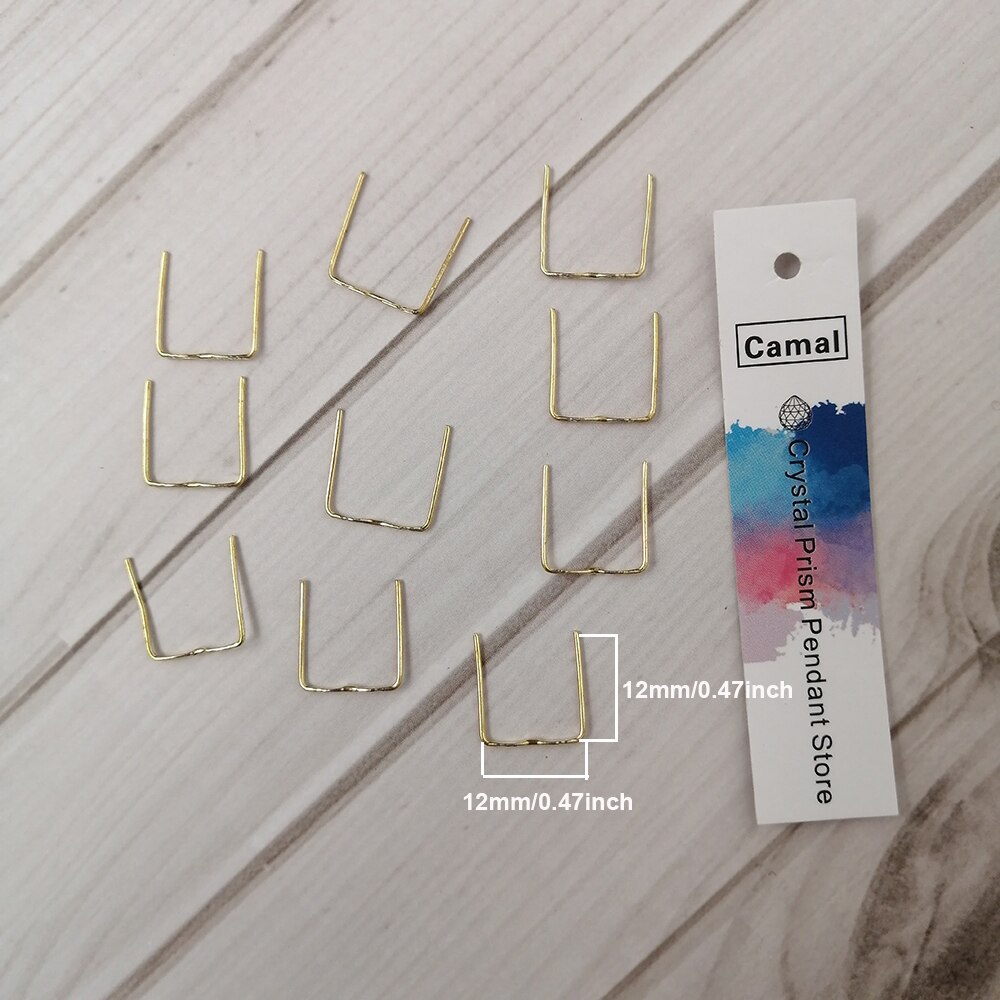 Camal 100 Pcs 12 Mm Dubbele ** Vormige Goud Kleur Pin Connector Voor Crystal Prisma Kraal Kroonluchter Hanglamp Opknoping onderdelen