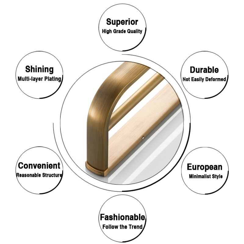 Bronze Bathroom Double Towel Rail Bar Antique Black White Clothes Bathtowel Hanging Vintage Brass Bathroom Towel Holder Shelf