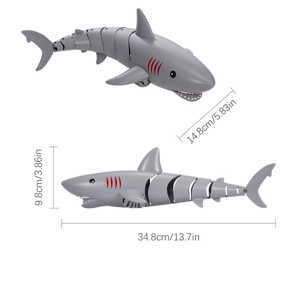 K23 RC Shark Boat With Light Waterproof Racing Radio Control Fish Robot Model Electric Simulation Underwater Shark Toys for boys
