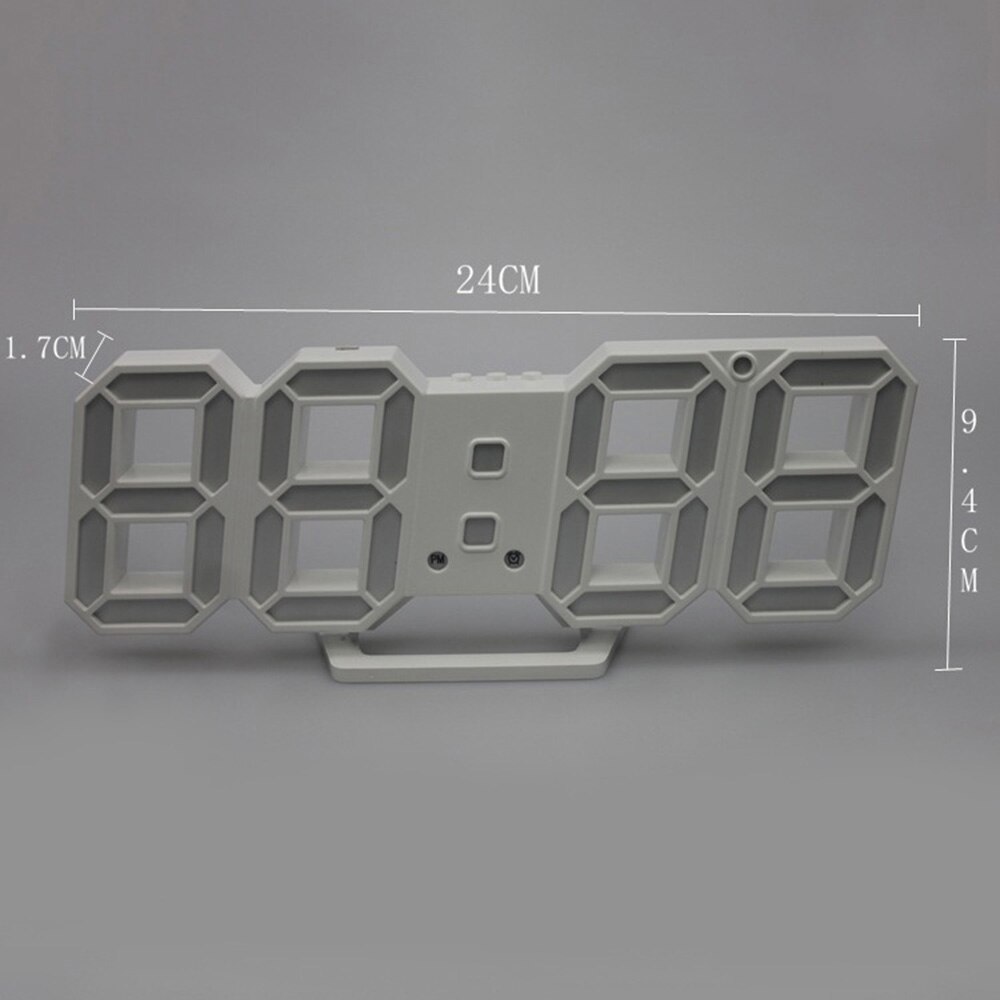Digital ur 3d alarm bordplade ciffer til skrivebordshylde ledet abs plast