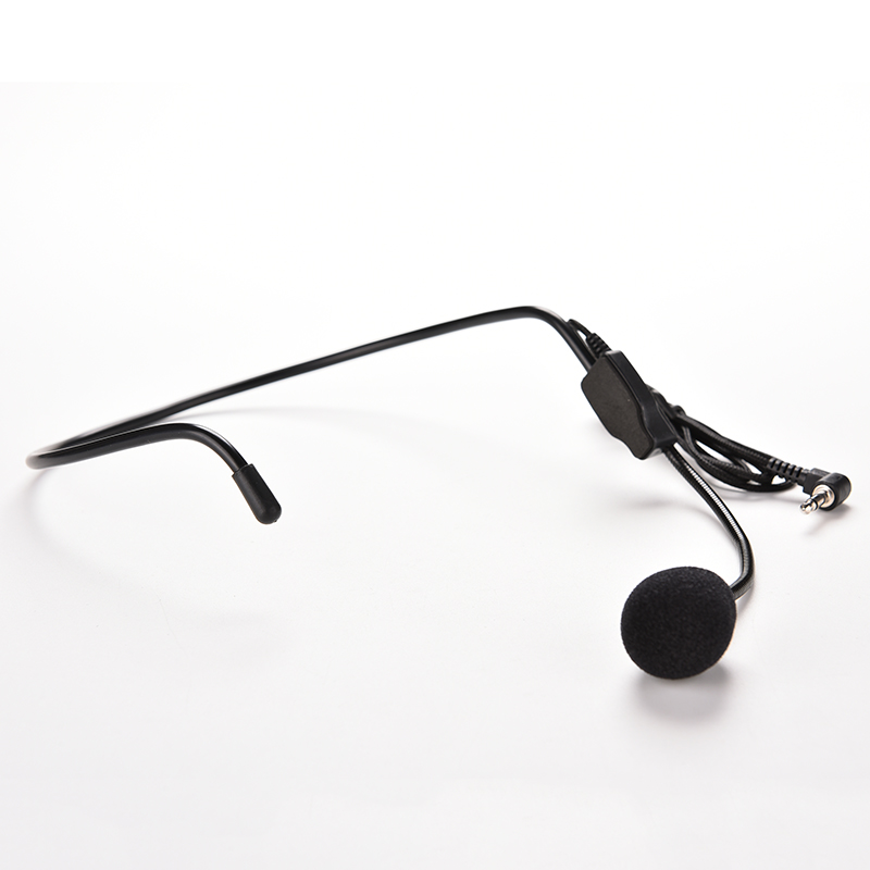 Bærbart headset mikrofon kablet 3.5mm bevægelig spole øretelefon dynamisk jack mikrofon til højttaler tour guide undervisning forelæsning