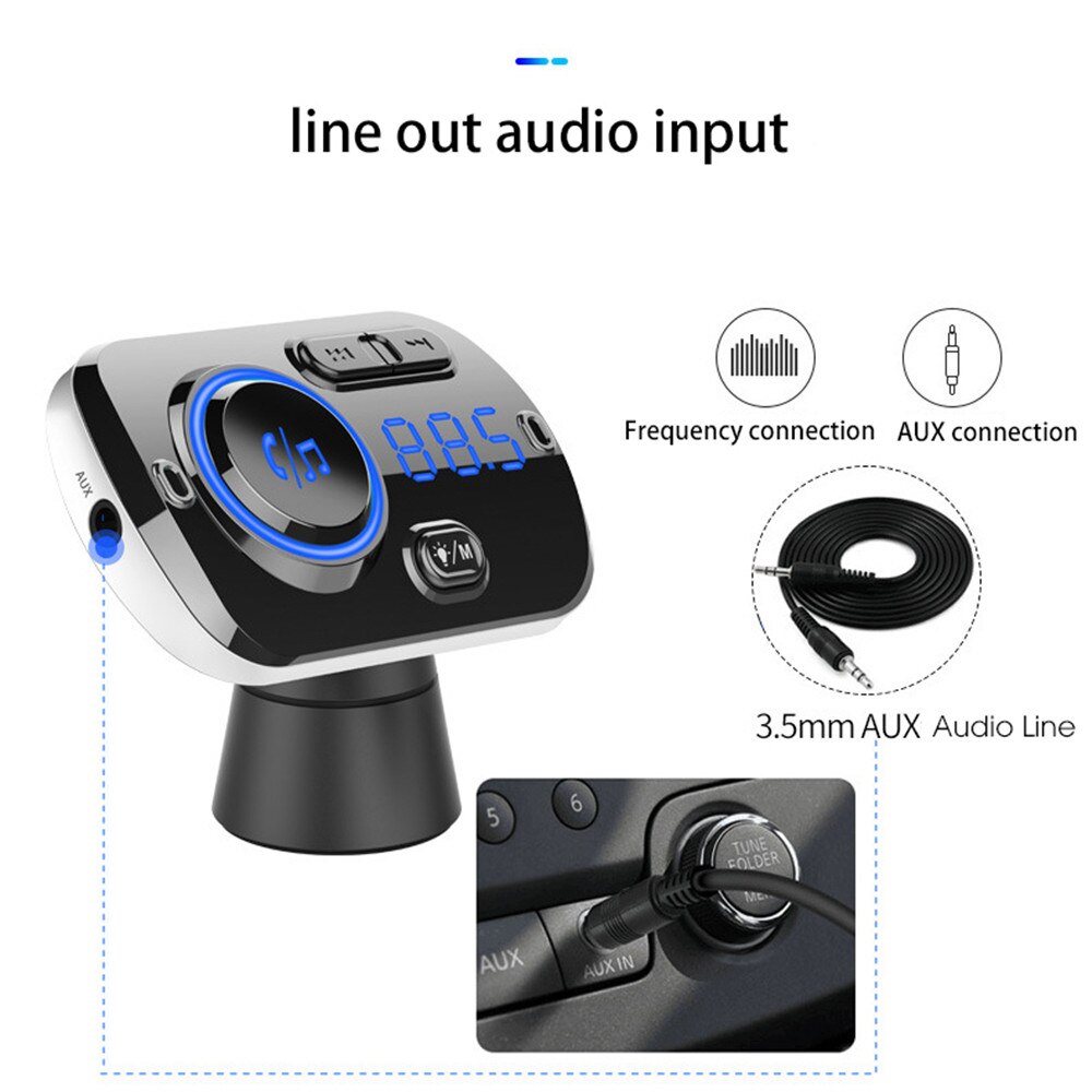 Usb Snel Opladen 3.0 Autolader Bluetooth Fm-zender MP3 Speler Draadloze Fm Radio Adapter Ondersteuning 2 Mobiele Telefoon Verbinding
