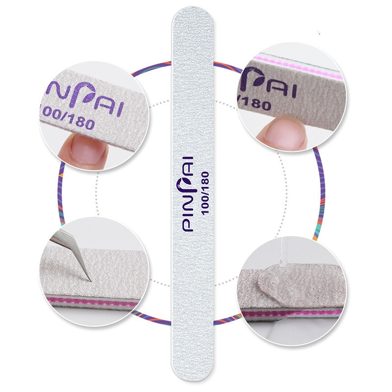 1Pcs 100/180 Grit Nail File Moon Style Nail Polish File Set Limes Nails Files