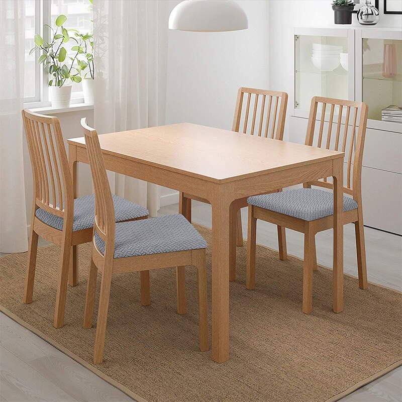 Verwijderbare Eetkamerstoel Seat Cover Jacquard Stretch Stoel Zitkussen Hoes Voor Eetkamer Keuken Stoelen
