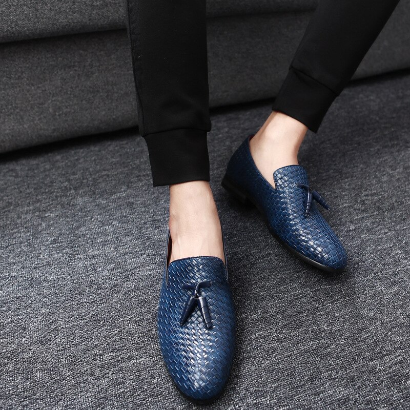 Primavera y otoño zapatos trenzados para Hombre Zapatos de borla británica solo Comercio exterior zapatos de cuero de mayor tamaño
