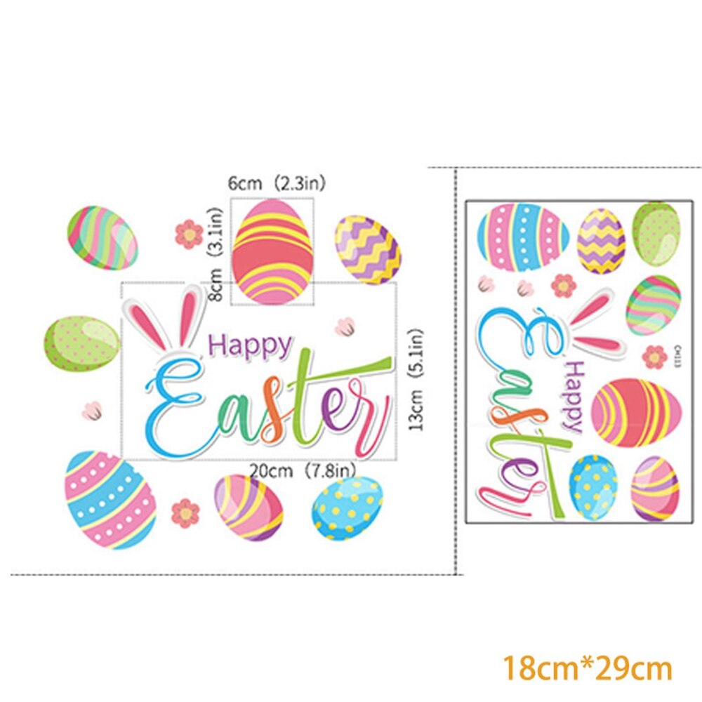 Happy Easter Electrostatic Window Stickers Rabbit Eggs Chick Wall Sticker Easter Decor for Home Easter Party Bunny Wall Decals: I
