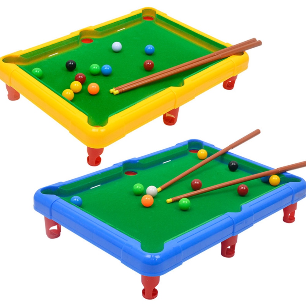 Mini Tabletop Pool Set Miniature Billiard Table Snooker Game Indoor Outdoor Game Kids Adults(Random Color)